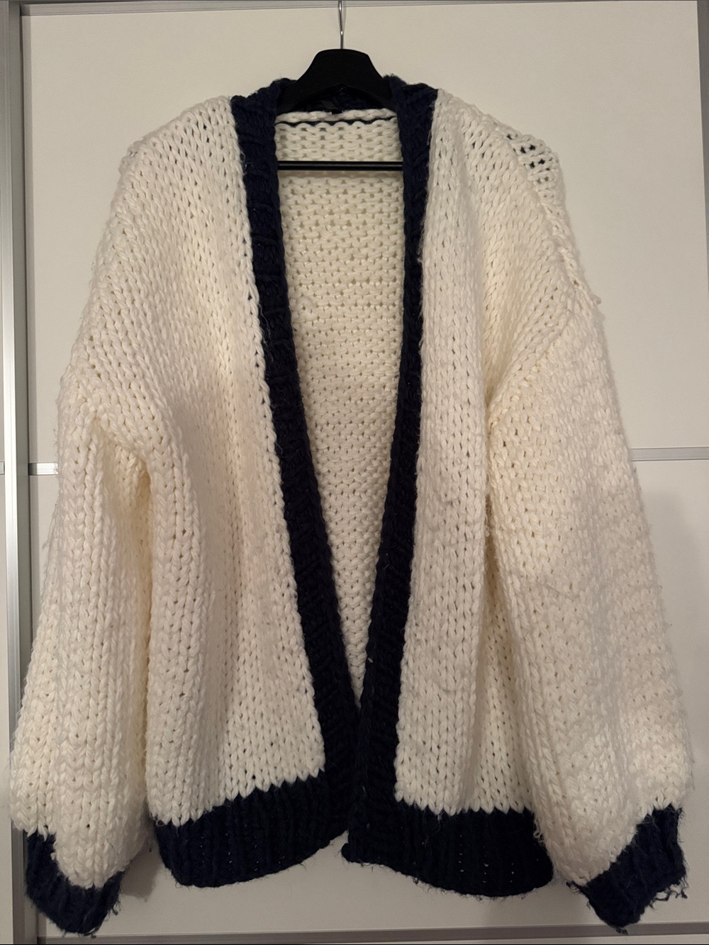 WHITEFOX oversized cable knit soft cardigan